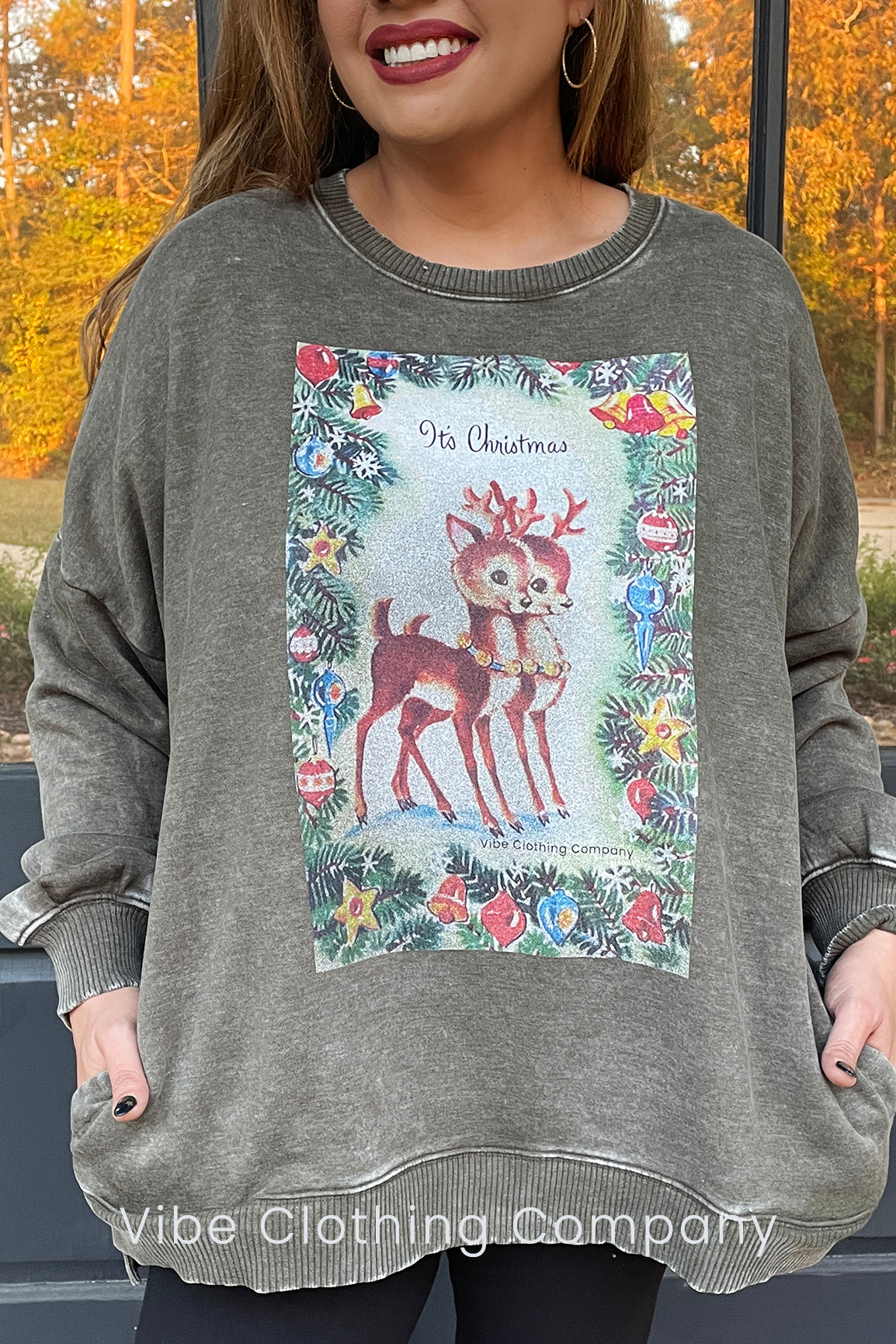 It’s Christmas Deer Sweatshirt by Vibe Clothing