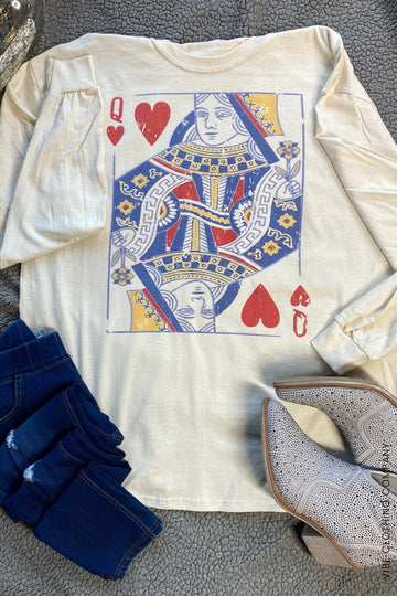 Queen Of Hearts Graphic Tee by Vibe Clothing